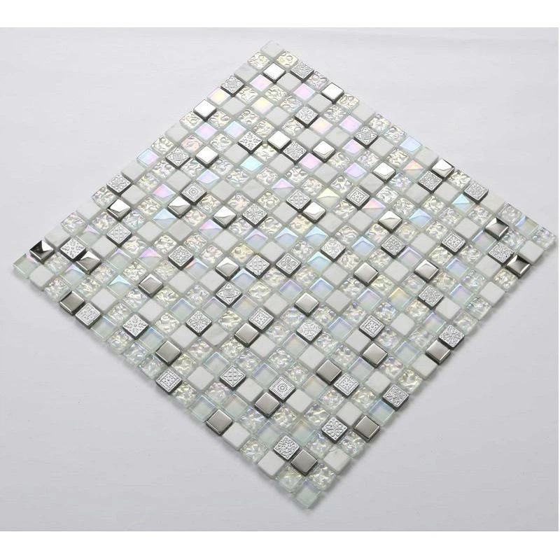 Valge klaasmosaiikplaat Backsplash